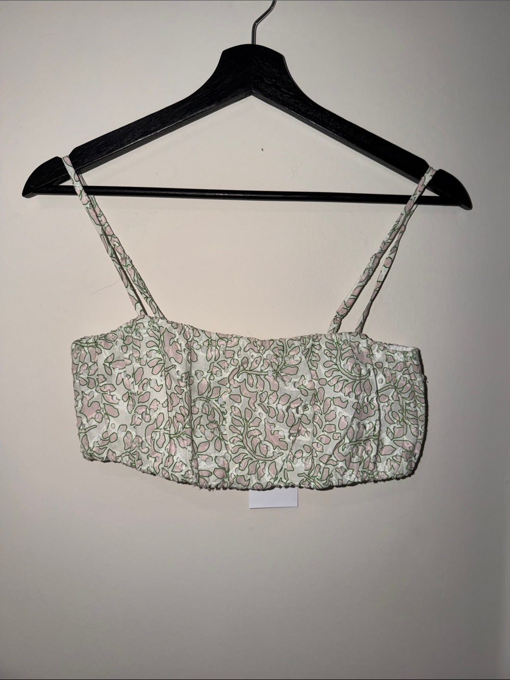 Floral Print Cropped Cami Top in Pink and Green
